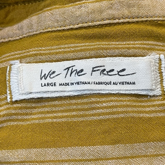 Free People Summer Breeze Button Tunic Mustard Combo Women Size Large - Picture 8 of 10